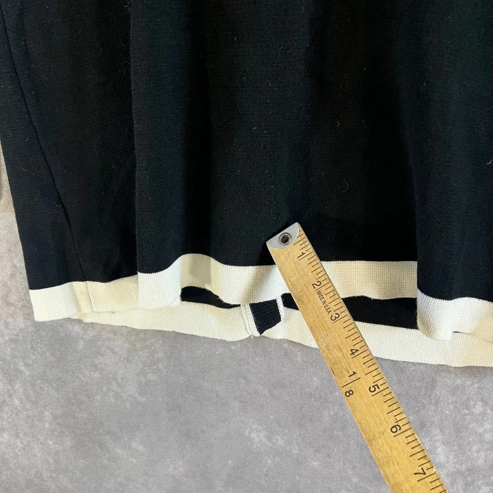 Zara Knit Cardigan Womens S Black Longline Pearl Button Contrast Trim *See Desc* - Picture 4 of 10